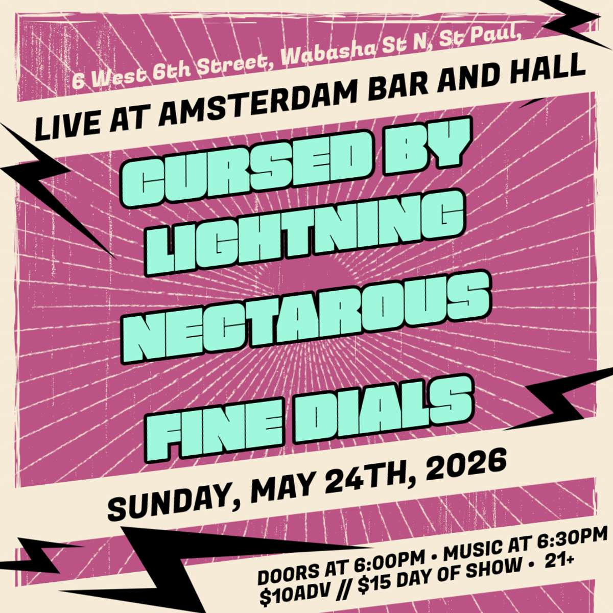Nectarous, Cursed by Lighnting, and Fine Dials live at Amsterdam