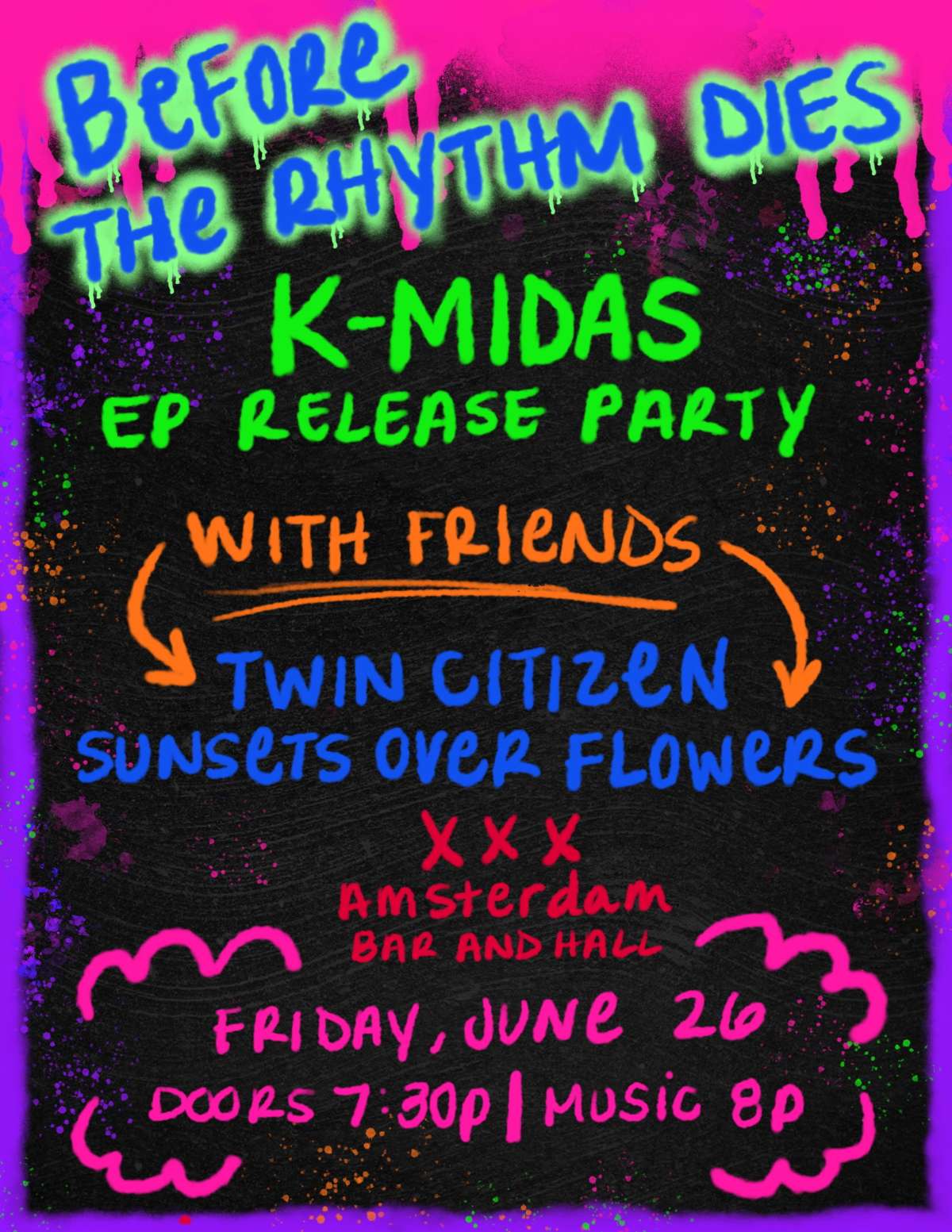 K-MIDAS EP Release Party w. Twin Citizen and Sunsets Over Flowers