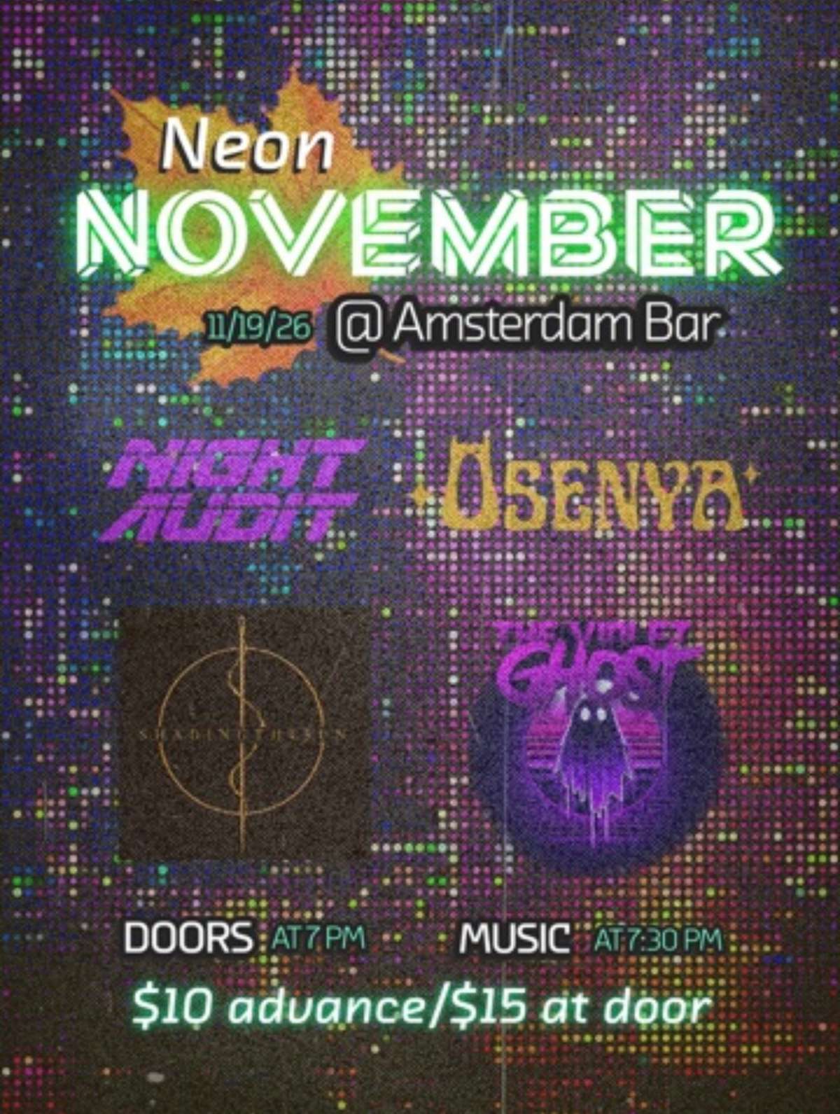 Neon November artwork from Amsterdam Bar & Hall